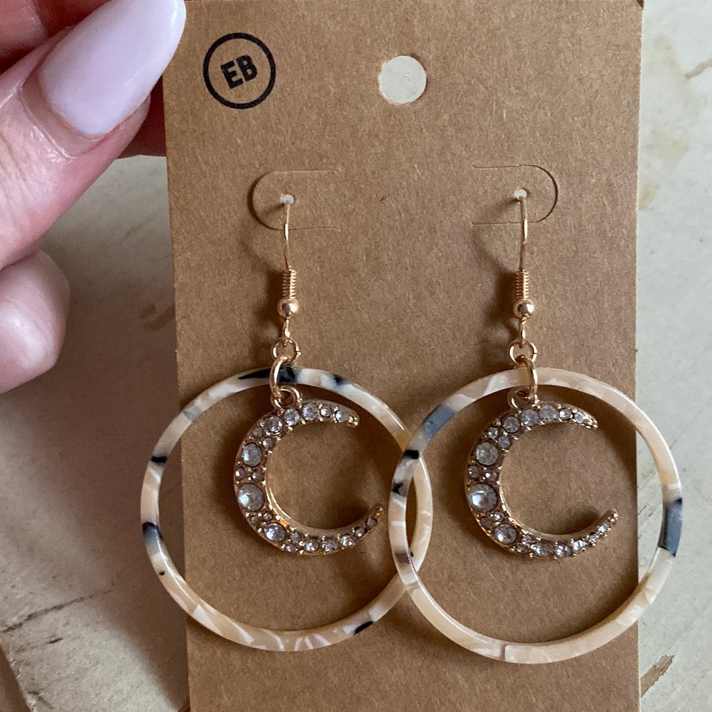 Moon hoop earrings